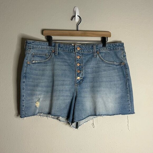Universal Thread Vintage Midi Exposed Button Fly Jean Shorts - Picture 1 of 13